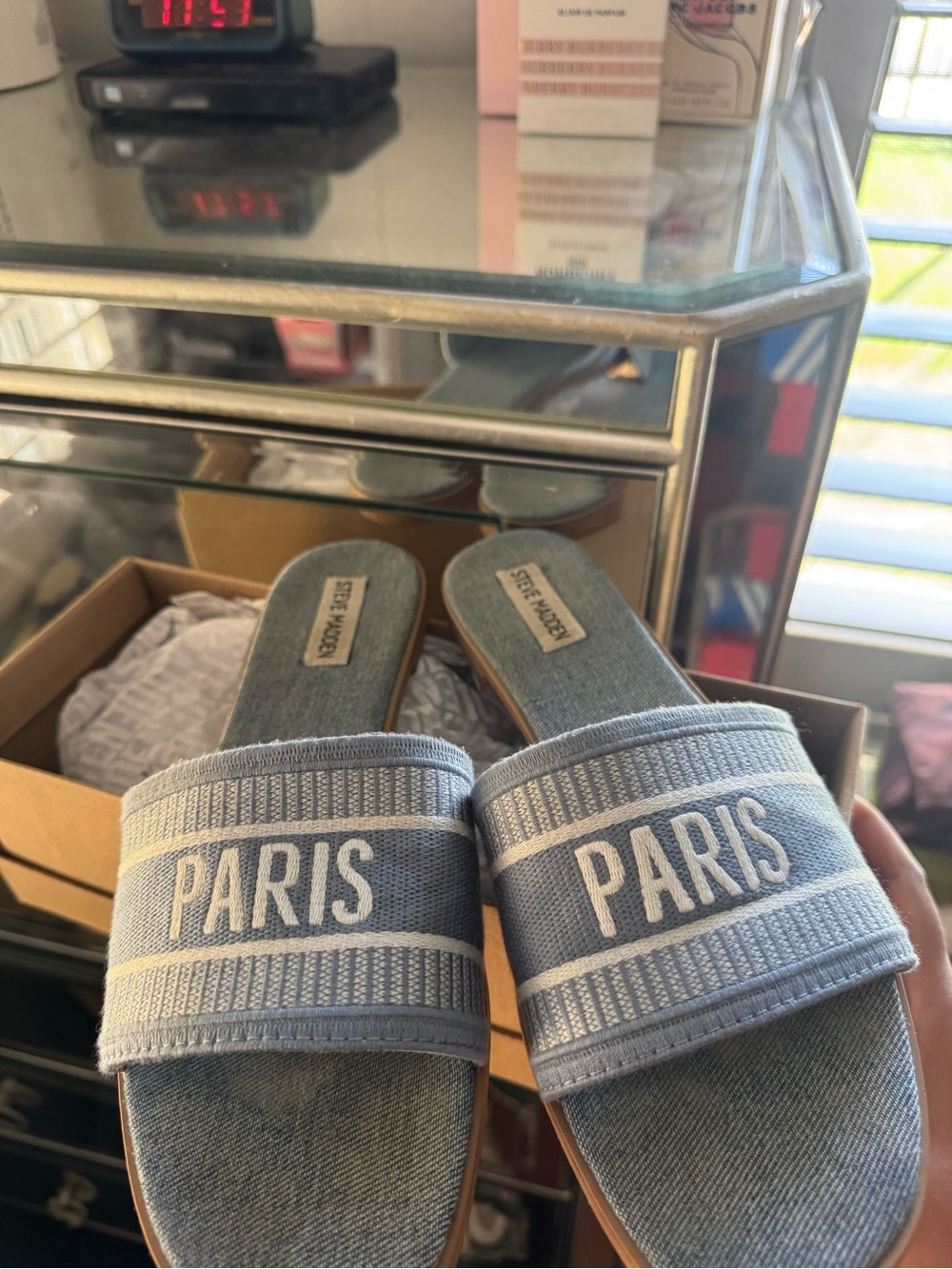 STEVE MADDEN KNOX DENIM SANDALS size 9 - Picture 5 of 6